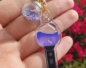 BTS lightstick keychain with shaker charme