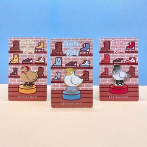 Chicks in Kicks Enamel Pin