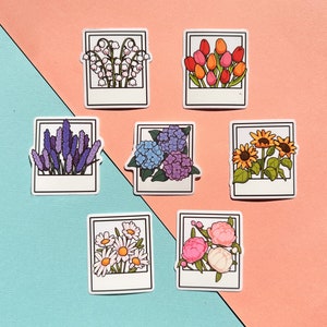 Clear Vinyl Floral Photograph Stickers