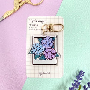 Hydrangea photograph acrylic charm
