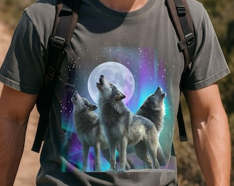 Comfortable Colors Vintage Wolf Shirt ,Howling Wolf Tee Retro, Wolf Custom Colors, Tee Shirts With Wolf, Galaxy Wolf Tshirt, Direwolf shirt