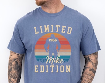 Personalized Bigfoot 60th Birthday Shirt, Custom Name Year Tee, Limited Edition Birthday Gift for Men, Big foot Gifts, Comfort Colors Tee