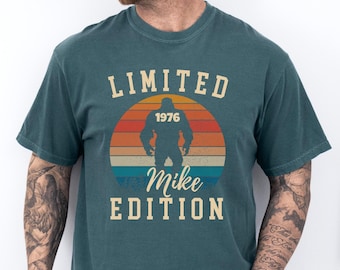 Personalized Sasquatch 50th Birthday Shirt, Custom Name Year Tee, Limited Edition Birthday Gift for Men, Bigfoot Shirt