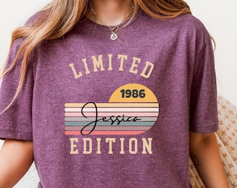 40th Birthday Shirt for Women, 1986 Limited Edition Tee, Vintage Birthday Gift, Born in 1986 Retro Shirt