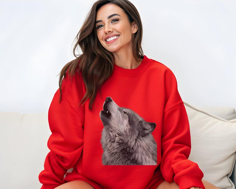 Wolf Sweatshirt, Wolf Lover Gift, Retro Wolf Shirt, Juneau Sweatshirt, Wolves Sweater, Howling Wolf, Alpha Male ,Vintage Nature Shirt 画像 8