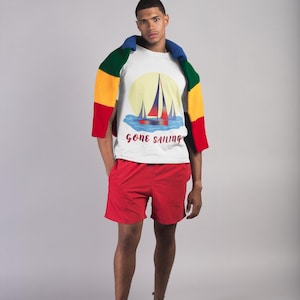 Gone Sailing Graphic Top for Every Boat Enthusiast in White- Embrace the Sea - White Sailing T-shirt for Your Next Summer Adventure-Vintage