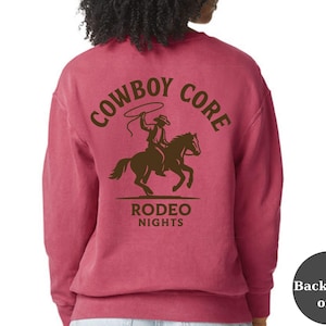 Rodeo Nights Sweatshirt, Cowboy Core Western Style, Comfort Colors Country Music  Lightweight Crewneck, Vintage Rodeo Aesthetic, Unisex Gift