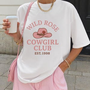 Country Concert Shirt, Cowgirl Rodeo Tee, Pink Cowboy Hat Western Top, Wild Rose Cowgirl T shirt, Country Music Festival Tee, Southern Shirt