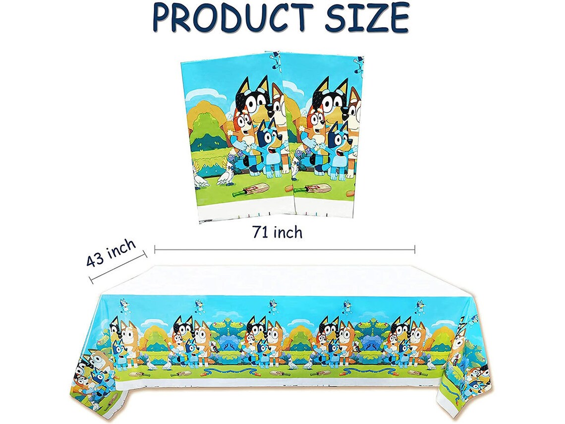 Bluey Party Supplies Plastic Tablecloths for Rectangle Tables Etsy