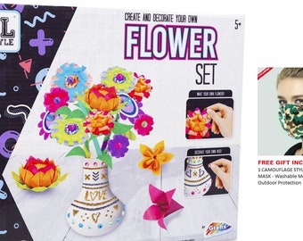 Grafix Create and Decorate Origami Flower Kit Art /& Crafts Sets Age 5+