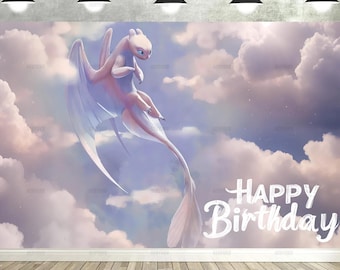 Light Fury Birthday Backdrop | How to Train Dragon Party Banner