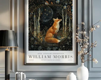 William Morris Fox Print: Vintage Gothic Wild Animal Poster