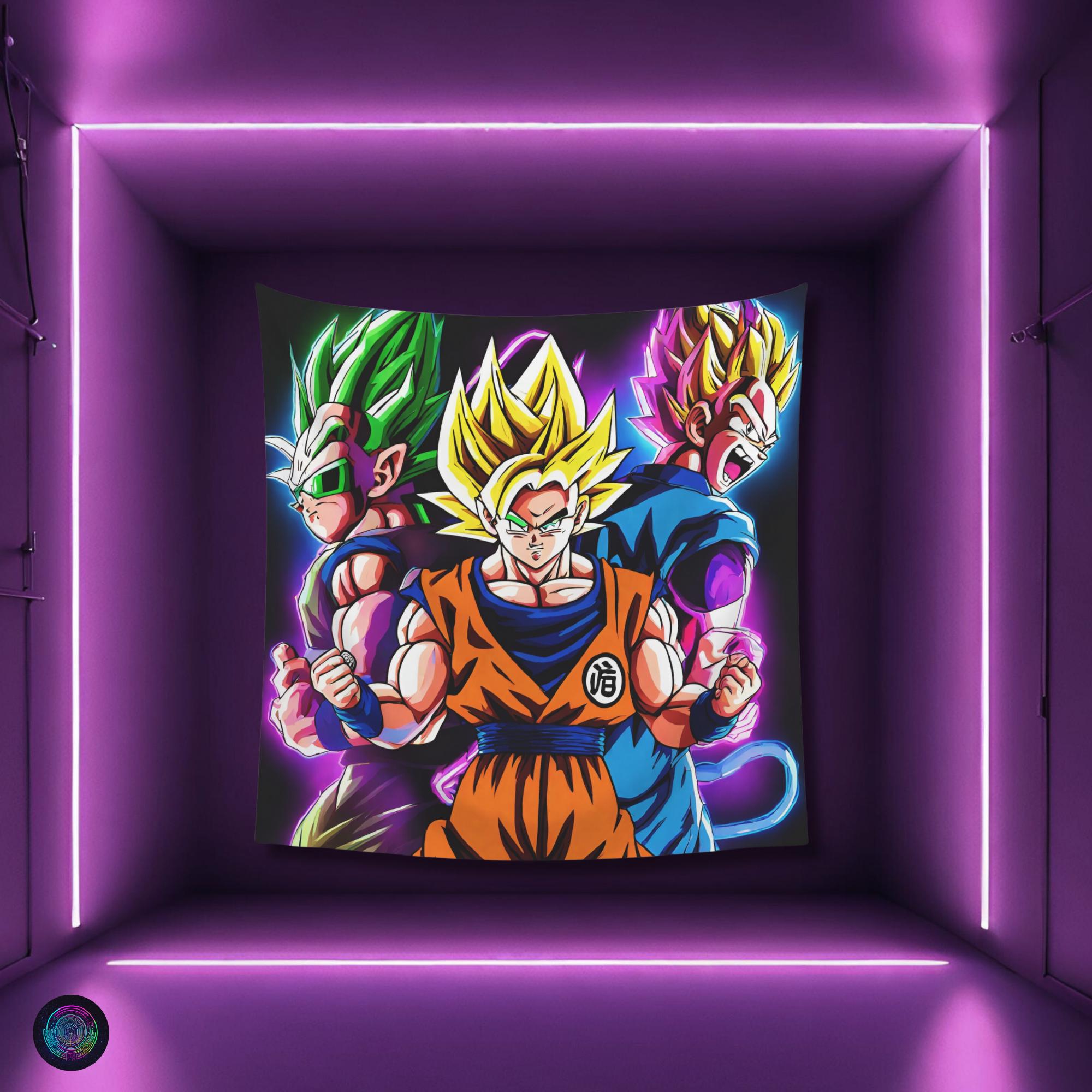 Anime Characters Tapestry: Psychedelic UV Reactive Rave Decor - Etsy
