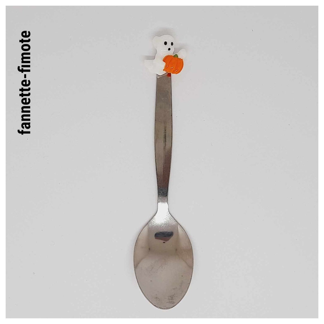 Halloween Ghost Coffee/dessert Spoon With Pumpkin, Polymer Clay Fimo ...