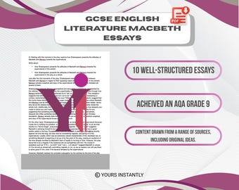 Macbeth Essays GCSE English Literature AQA: Grade 9 achieved