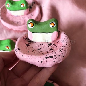Froggie clay friend/clay dish, clay tray, functional decor, cottage core clay or ornament (7 options)
