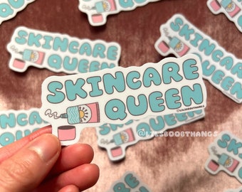 Glossy sticker, Skincare queen Vinyl Sticker, Wear your SPF sticker, laptop sticker, water bottle sticker | @lilsboobthangs