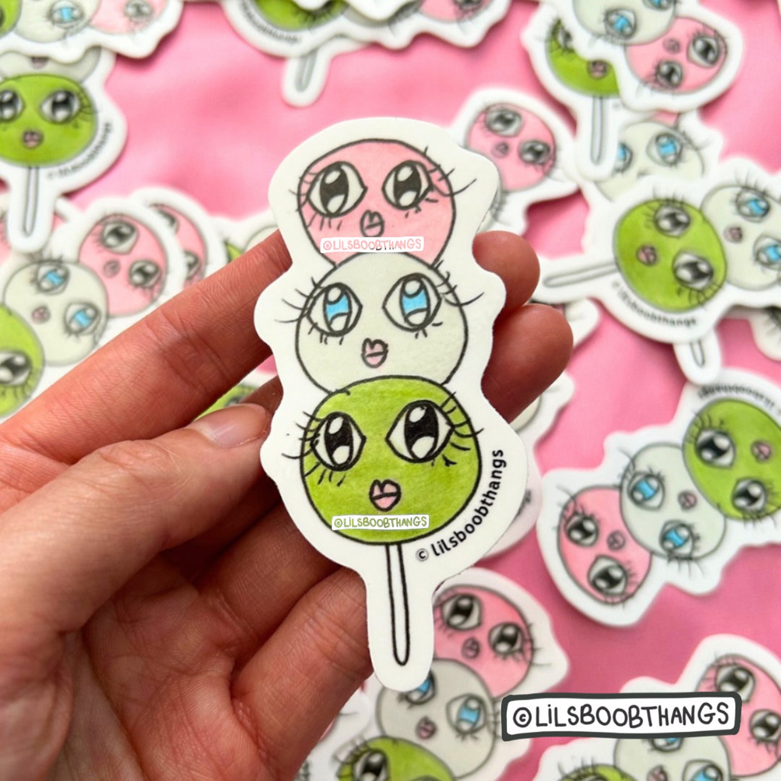Hanami Dango Sticker, Japanese Dessert Art, Sakura Sticker, Mochi ...