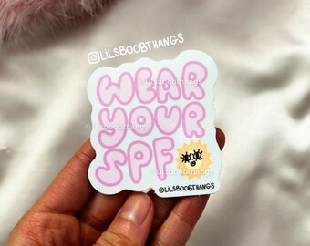 Wear your SPF, SPF Queen, print or Vinyl Sticker, Wear your SPF sticker, laptop sticker, water bottle sticker | @lilsboobthangs