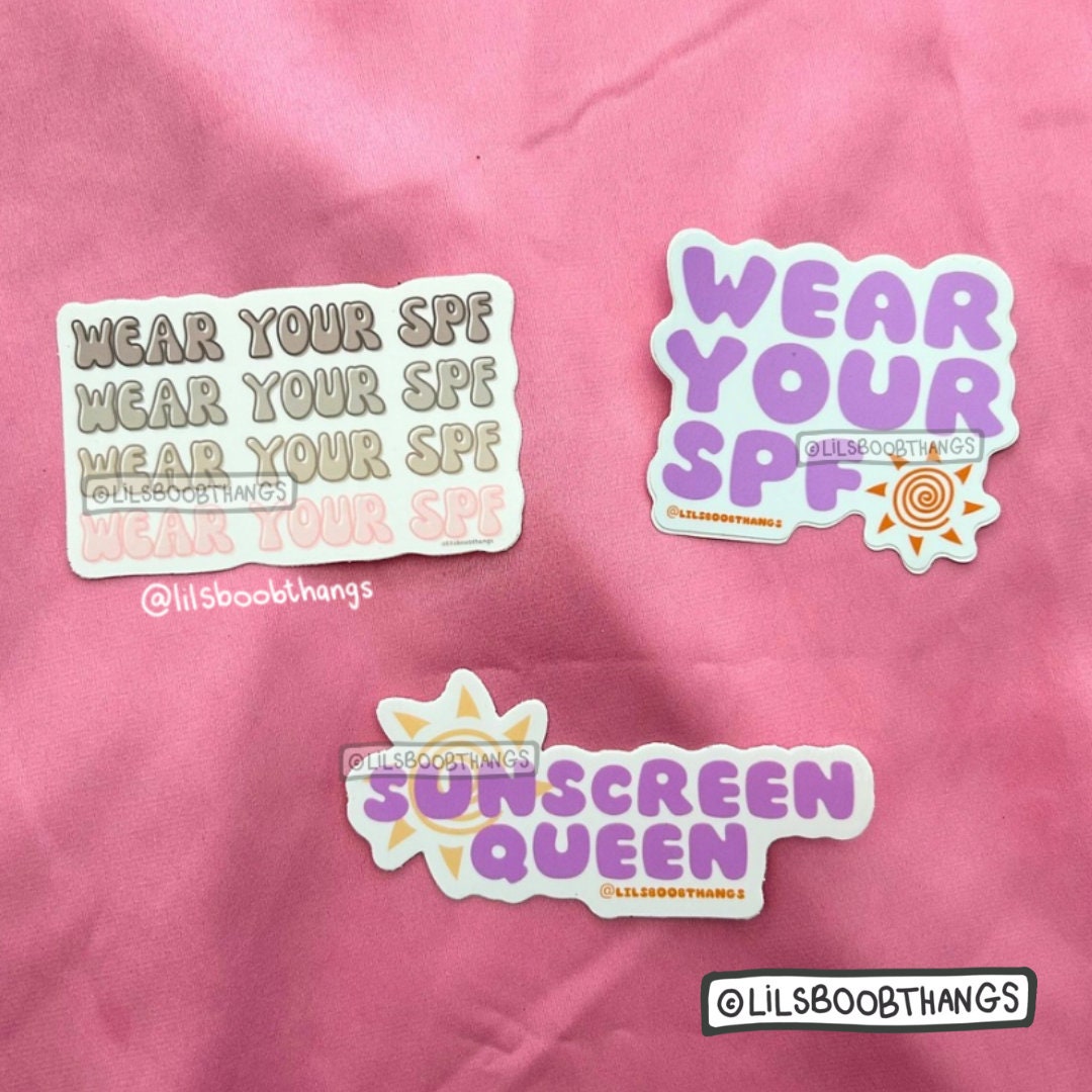 Sol Spf Sticker BUNDLE OPTION: Glossy Sticker, Sunscreen Queen, Wear Your SPF Sticker ...