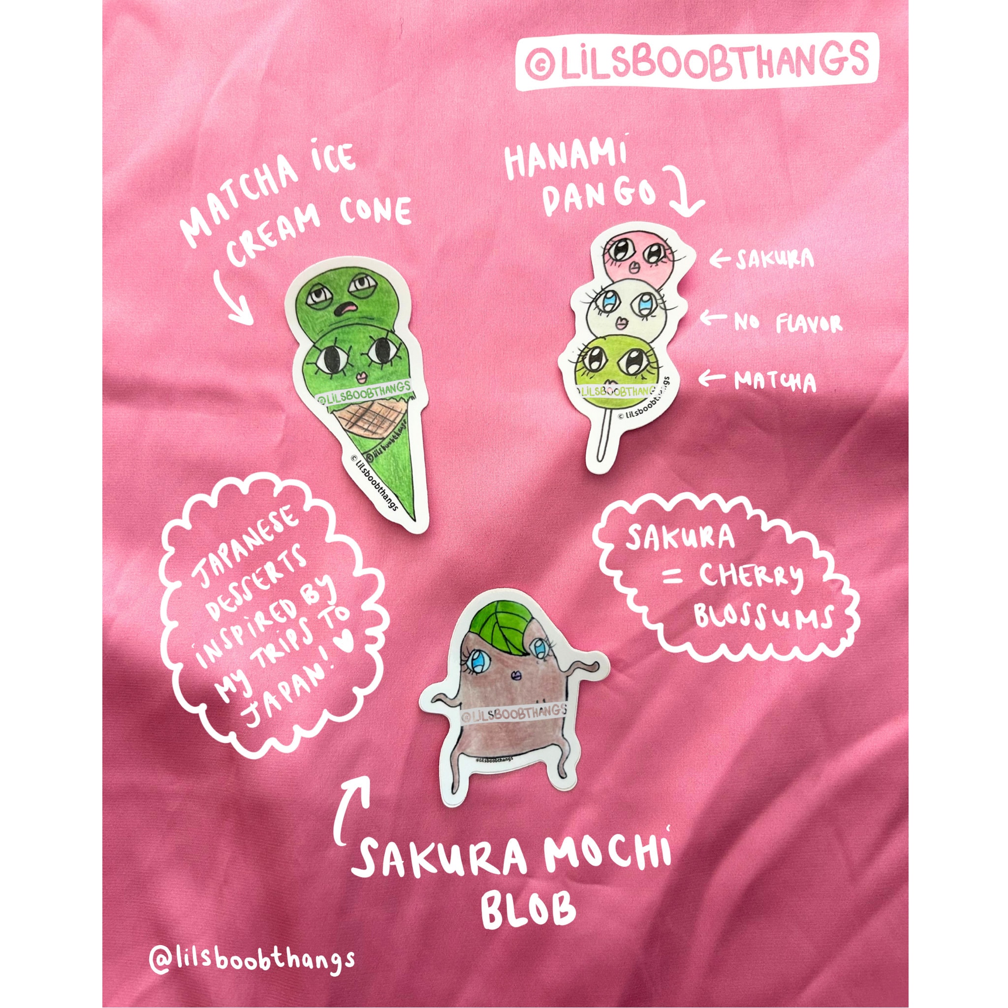 Hanami Dango Sticker, Japanese Dessert Art, Sakura Sticker, Mochi ...