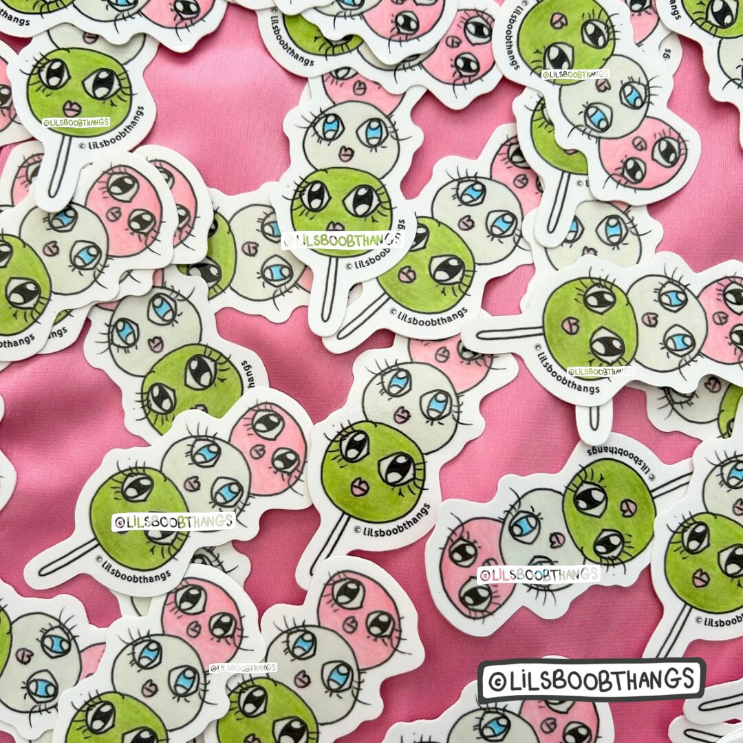 Hanami Dango Sticker, Japanese Dessert Art, Sakura Sticker, Mochi ...
