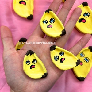 Banana Dude Dish, polymer clay dish, banana ceramic, banana sticker | clay dish, aesthetic clay tray, by lilsboobthangs