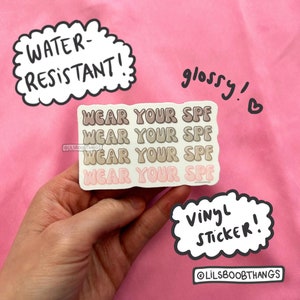 Glossy Sticker, Wear Your Sunscreen , Wear Your SPF Sticker, Laptop ...