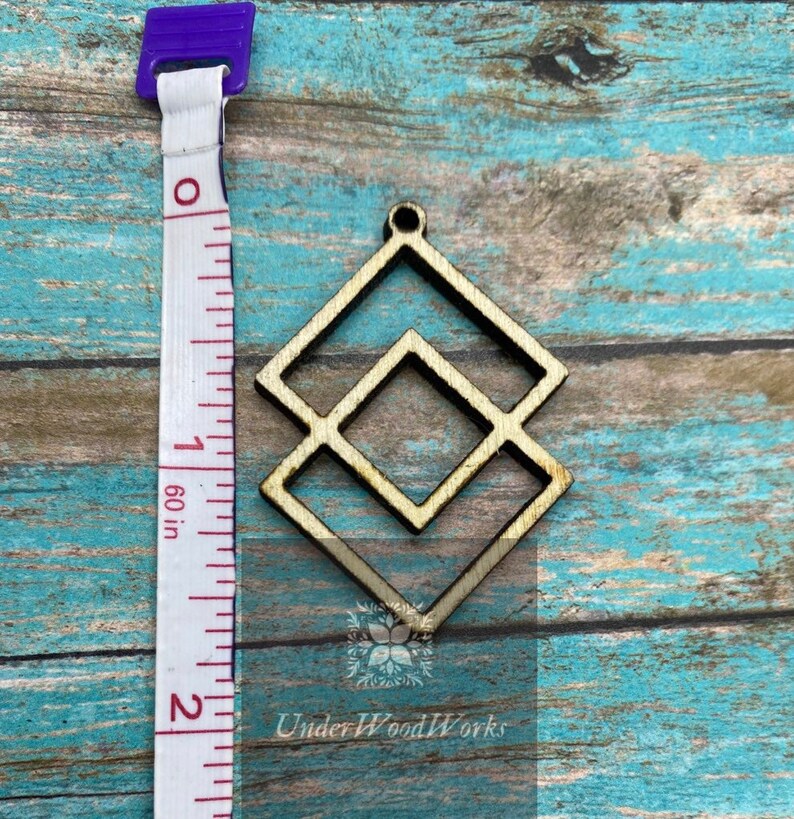 Double Diamond Laser Cut Wood blank