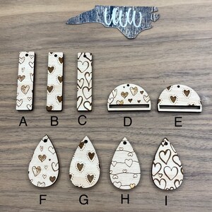 Doodle Heart Bars, Teardrops, Macrame PAIRS
