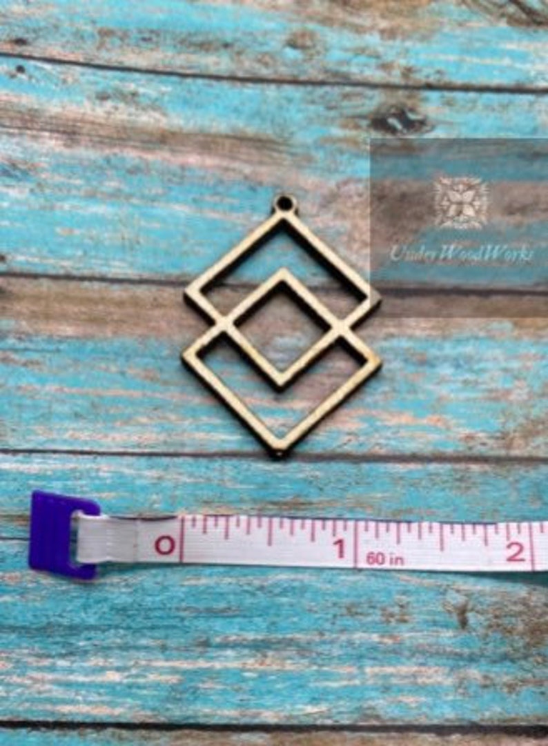 Double Diamond Laser Cut Wood blank