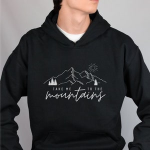 Take Me To The Mountains Hoodie, Mountain Hoodie, Outdoorsy Hoodie, NM Mountain Hoodie, Minimalist Mountain Hoodie, Take Me To The Mountains