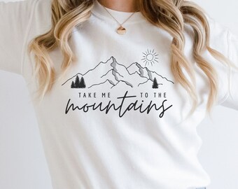 Bring mich in die Berge Sweatshirt, Bergpullover, Outdoorsy Pullover, NM Mountain Sweater, Minimalist Mountain Sweater