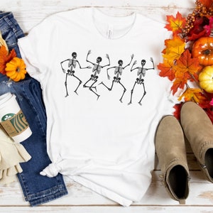 Dancing Skeletons Shirt, Halloween Shirt, Minimalist Halloween Shirt, Halloween, Skeleton Shirt, Cute Skeletons