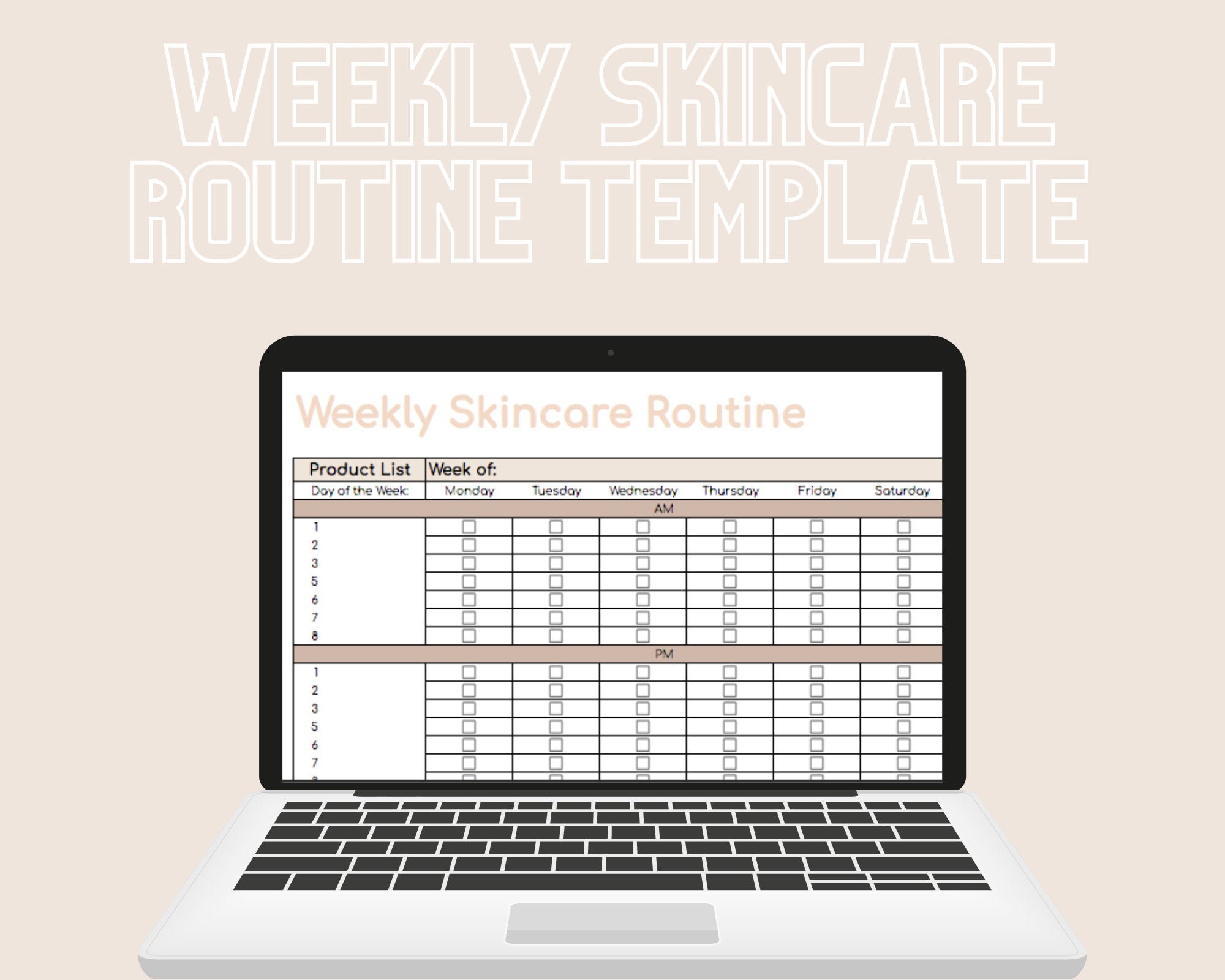 Skincare Planner Skincare Routine Template Skincare Etsy
