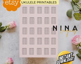 Ukulele, ukelele blank chord stamps | Estampas, pegatinas para acordes en ukulele/ukelele
