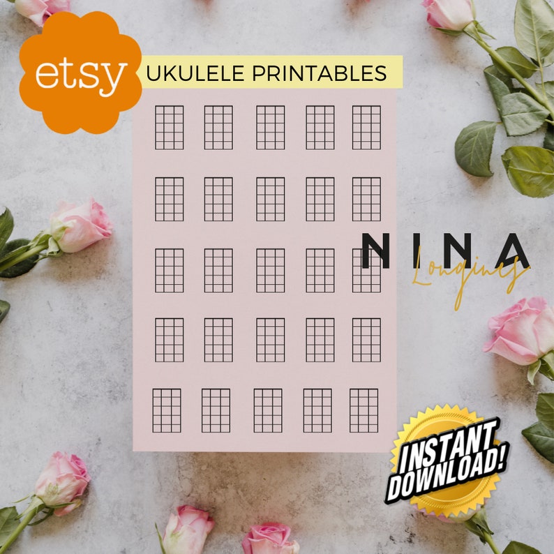 Ukulele, Ukelele Blank Chord Stamps Estampas, Pegatinas Para Acordes En