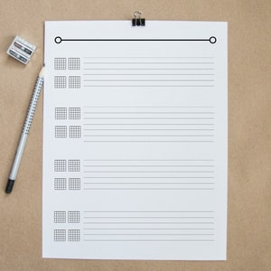 Guitar Blank Sheet Paper For songs with 4 chords image 1