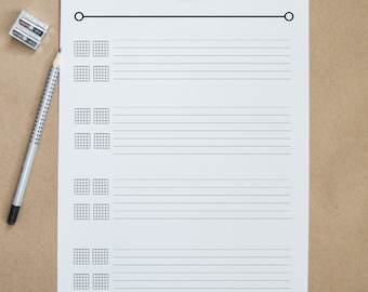 Guitar Blank Sheet Paper |  For songs with 4 chords