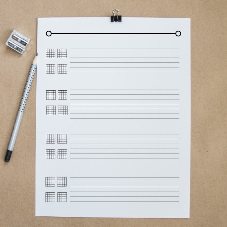 Guitar Blank Sheet Paper For songs with 4 chords image 1