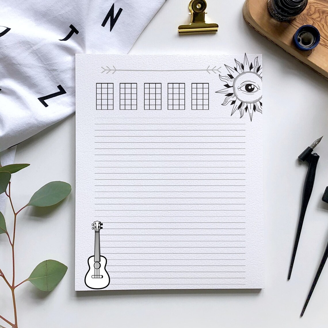 Ukulele Blank Music Sheet Hoja Para Escribir Acordes Ukulele Etsy