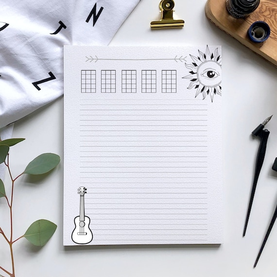 Ukulele Blank Music Sheet Hoja para escribir acordes ukulele | Etsy España