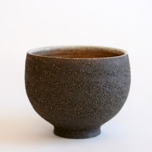 Black Ceramic bowl | Round Soup bowl | Japanese style pottery