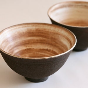 Black Ramen Bowl Ceramic Soup Bowl Japanese style Pottery image 4