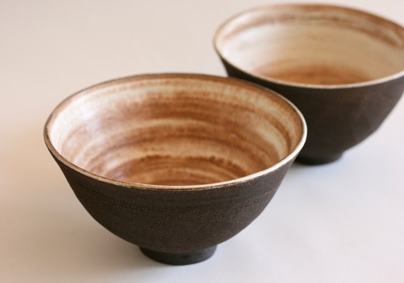 Black Ramen Bowl Ceramic Soup Bowl Japanese style Pottery image 4