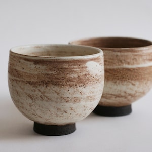 Cream ceramic cup | Handmade tea bowl | Ceramic small bowl | Japanese style pottery
