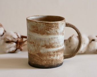 Cremefarbene Keramik-Tasse | Kaffeetasse im japanischen Stil