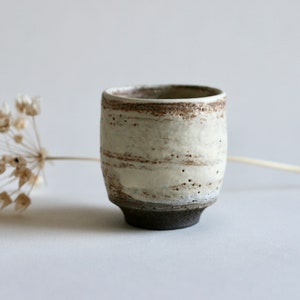 Cream ceramic tiny cup | Espresso cup | Sake cup | Japanese style pottery