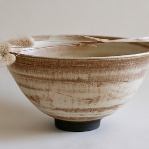 Cream Ceramic bowl | Serving bowl | Salad bowl | Japanese style pottery