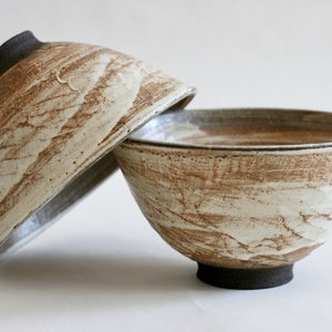 Set of Two | Cream Ramen bowl | Pottery Soup bowl | Japanese style bowl